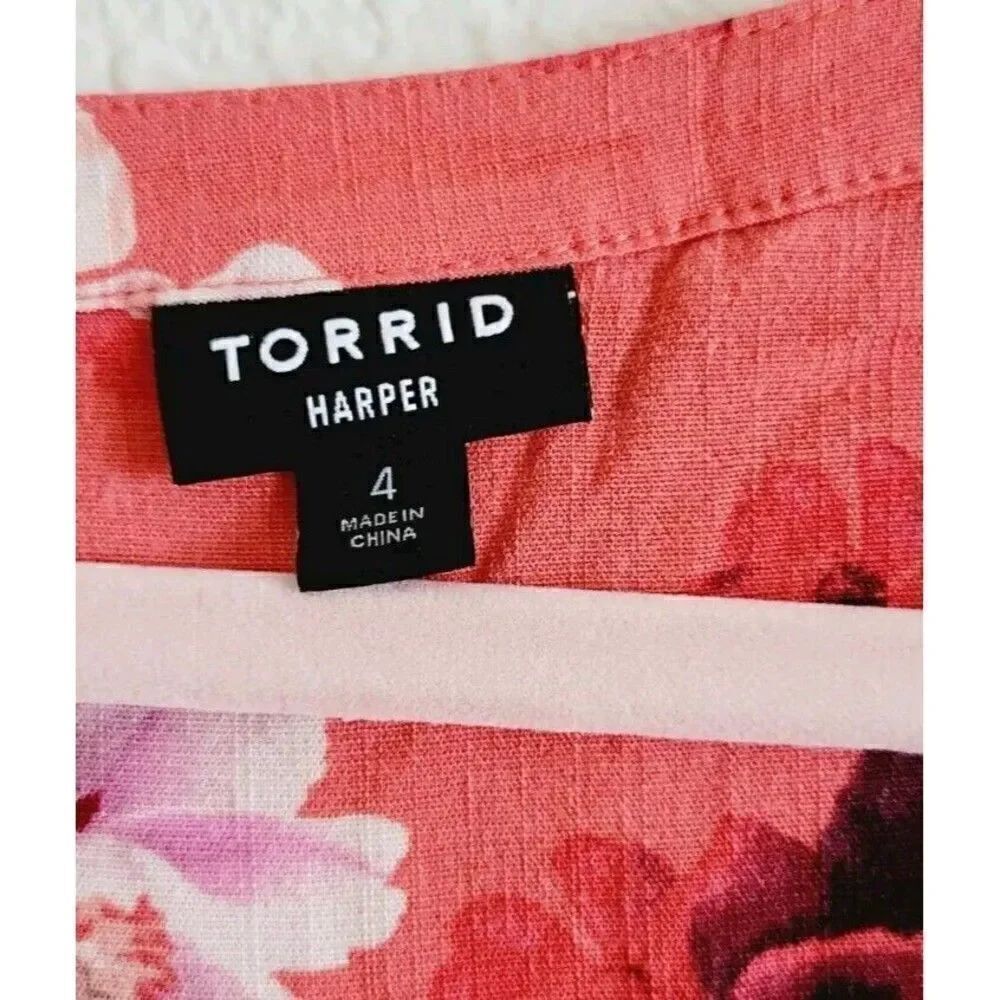 Torrid Harper Rayon Slub Pullover 3/4 Sleeve Blouse Size 4X - Picture 3 of 9